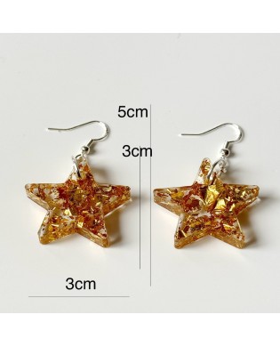 Jazzy Sparkly Purple Star Statement Earrings - Gift Box Included